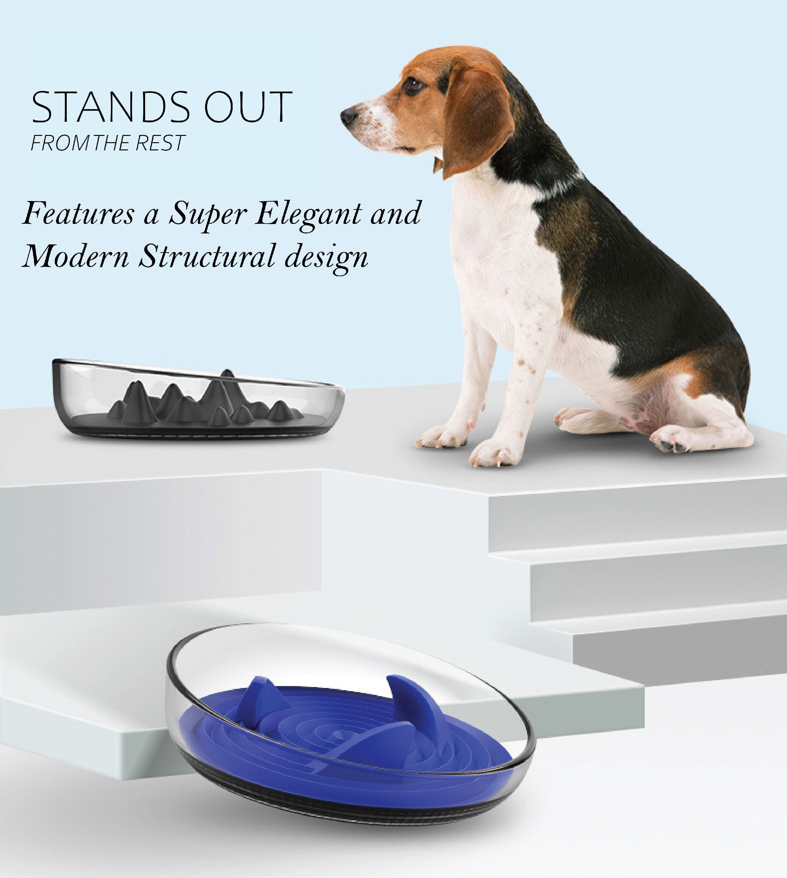 Pet Life ® 'Cirlicue' Mountain Shaped Modern Slow Feeding Pet Bowl
