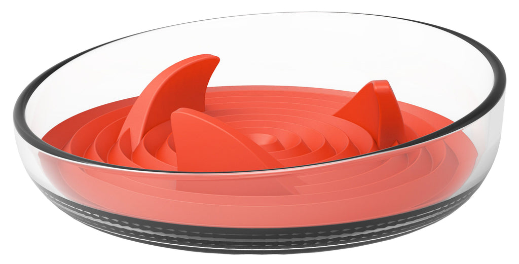 Pet Life ® 'Cirlicue' Shark Fin Shaped Modern Slow Feeding Pet Bowl
