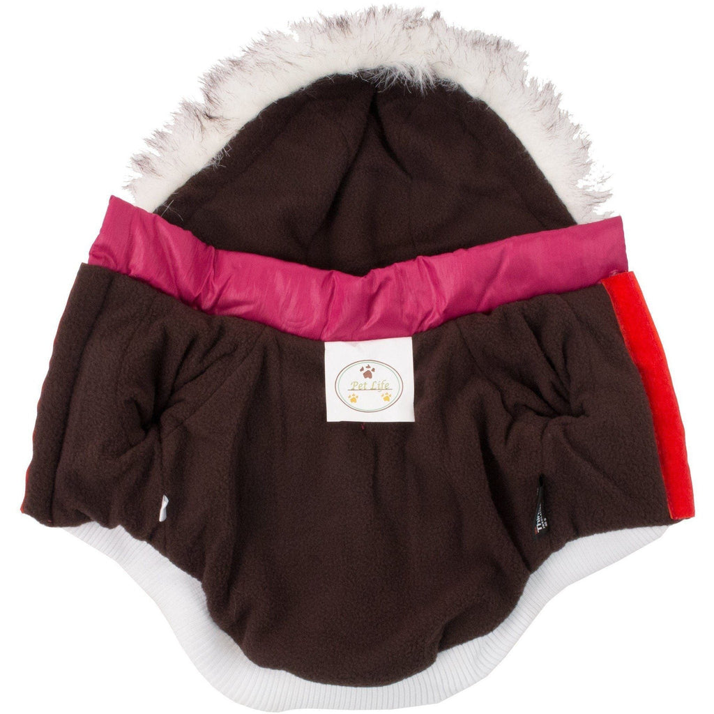 Pet Life ® Classic Metallic Fashion 3M Insulated Dog Coat Parka  w/ Removable Hood