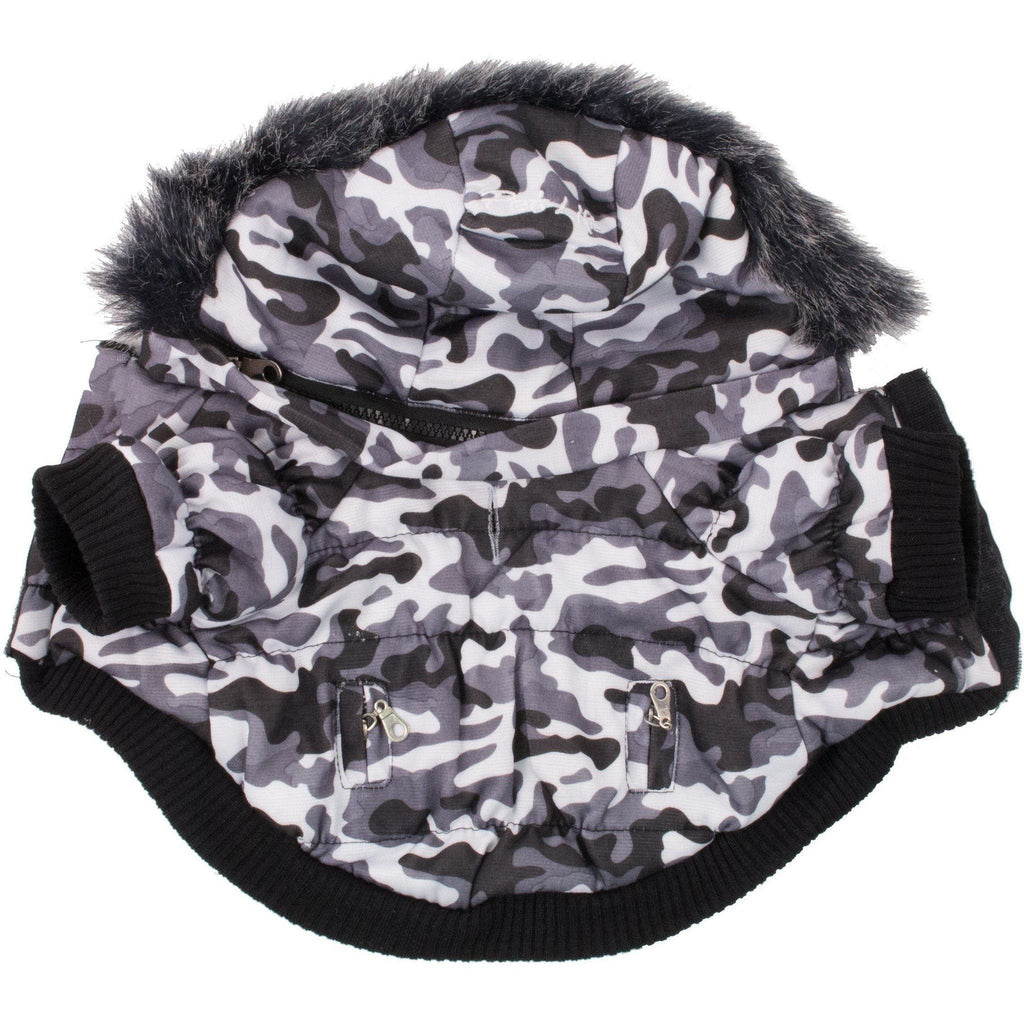 Pet Life ® Classic Metallic Fashion 3M Insulated Dog Coat Parka  w/ Removable Hood