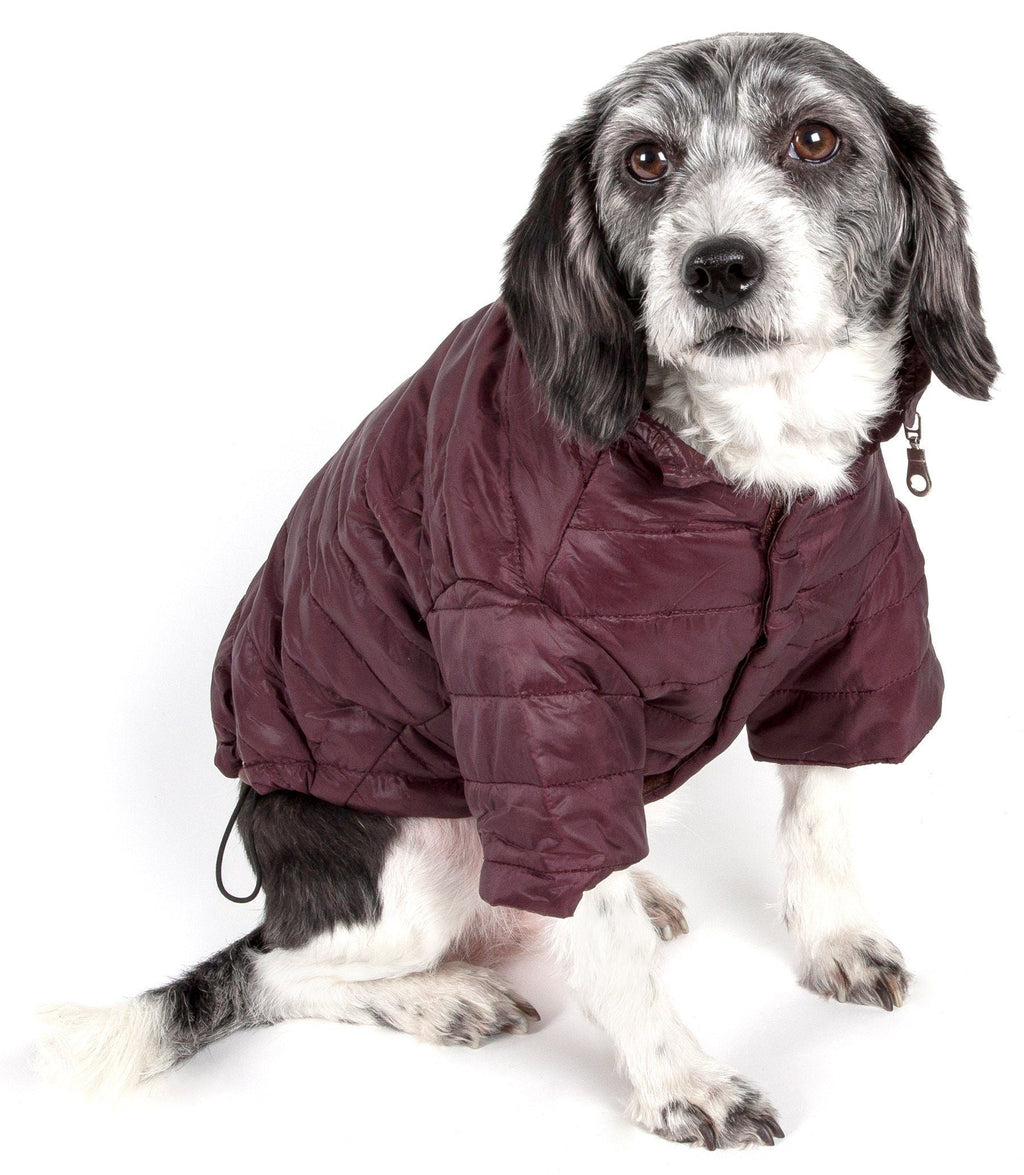 Pet Life ® Lightweight Adjustable and Collapsible 'Sporty Avalanche' Dog Coat w/ Pop-out Zippered Hood