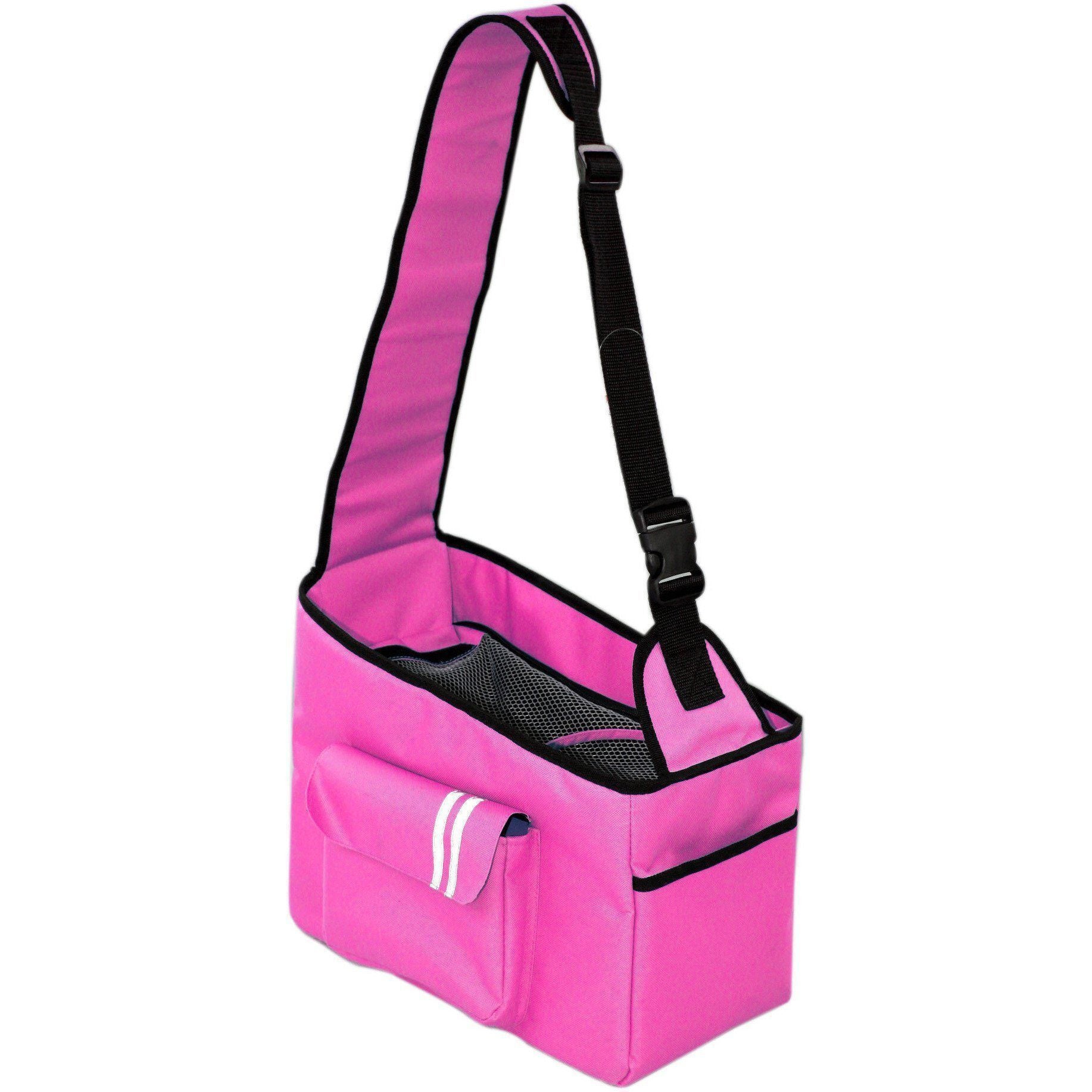 Pet Life ® Over-The-Shoulder Back-Supportive Fashion Sporty Pet Dog Carrier w/ Pouch