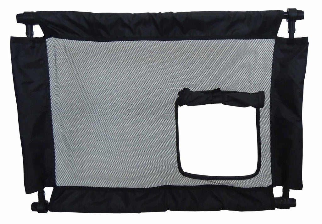 Pet Life ® 'Porta Gate' Anti-Drilling Nylon Mesh Collapsible Folding Travel Safety Pet Cat Dog Gate w/ Zippered Entrance