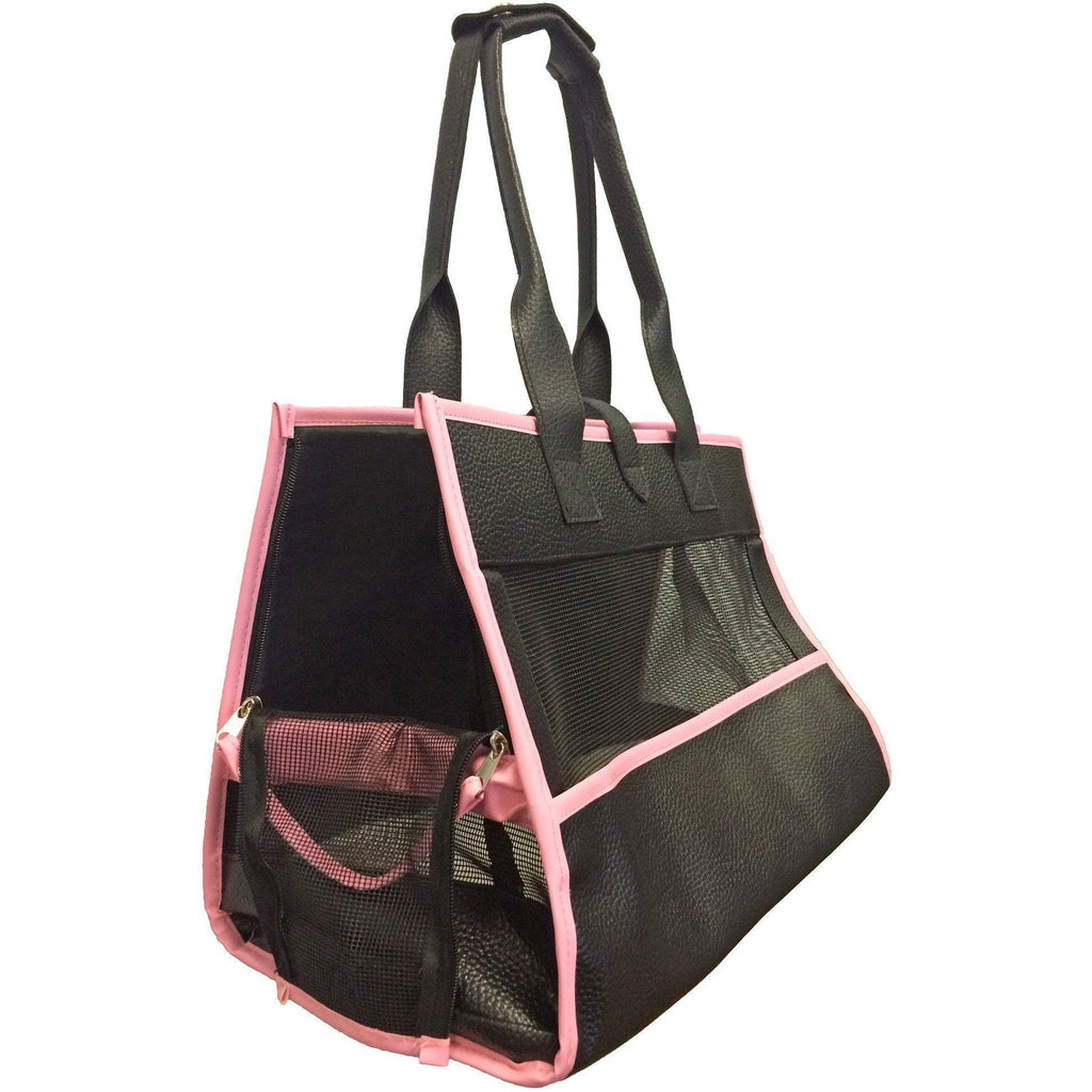 Pet Life ® 'Posh Paw' Elegant Leatherette Designer Fashion Travel Pet Dog Carrier Tote