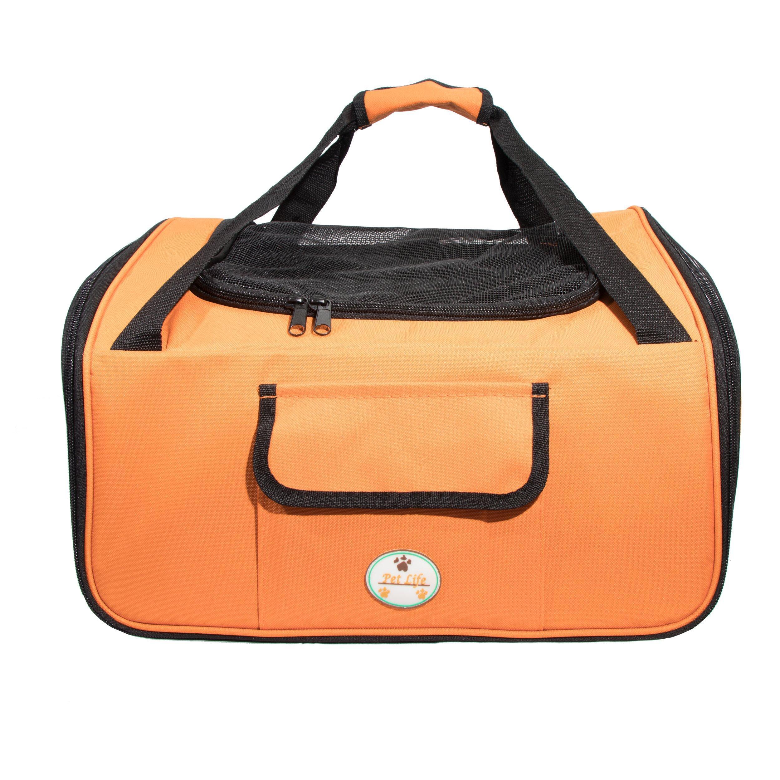 Pet Life ® 'Ultra-Lock' Collapsible Safety Travel Wire Folding Pet Dog Carseat Car Seat Carrier crate