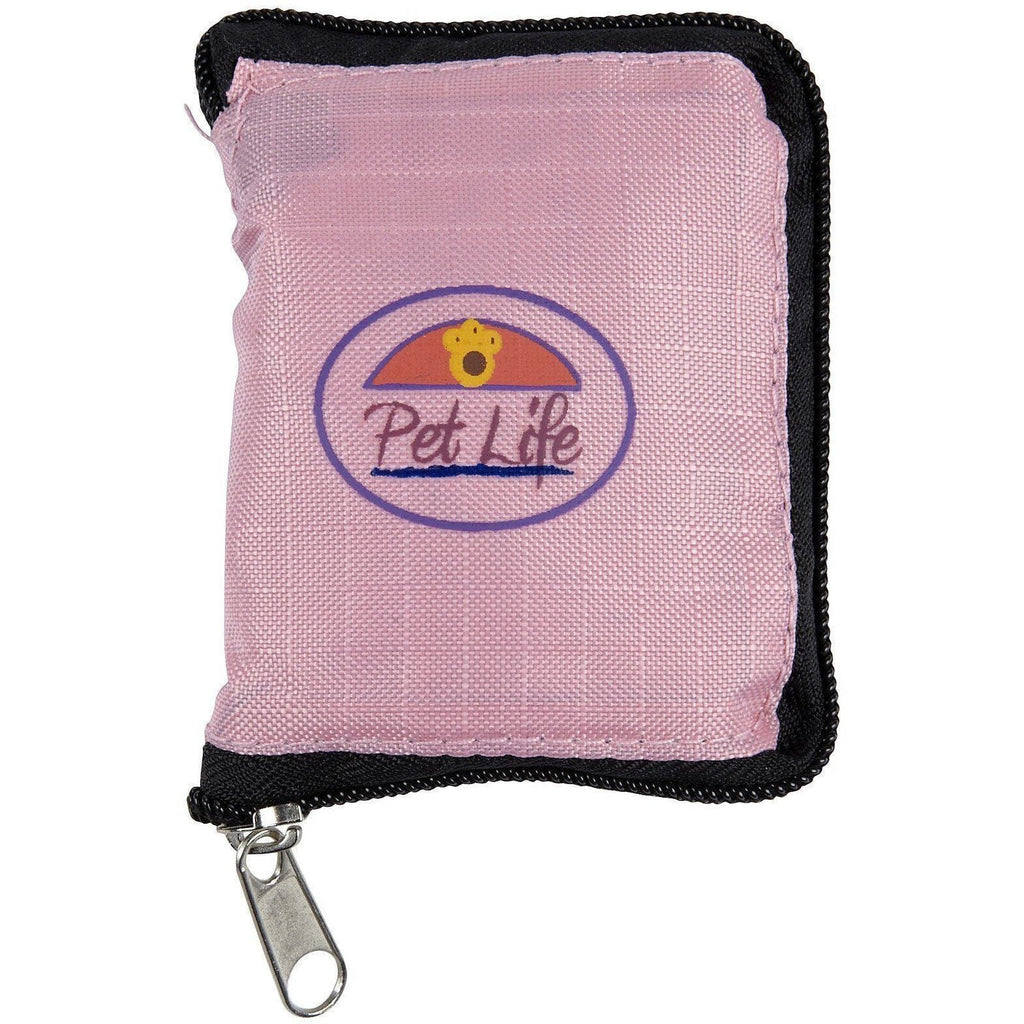 Pet Life ® Wallet Folding Waterproof Zippered Folding Pet Travel Cat and Dog Bowl