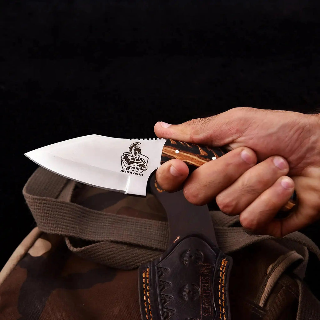 Pinecone Handle Fixed Blade Knife – 4” Stainless Steel Blade | JW SteelCrafts
