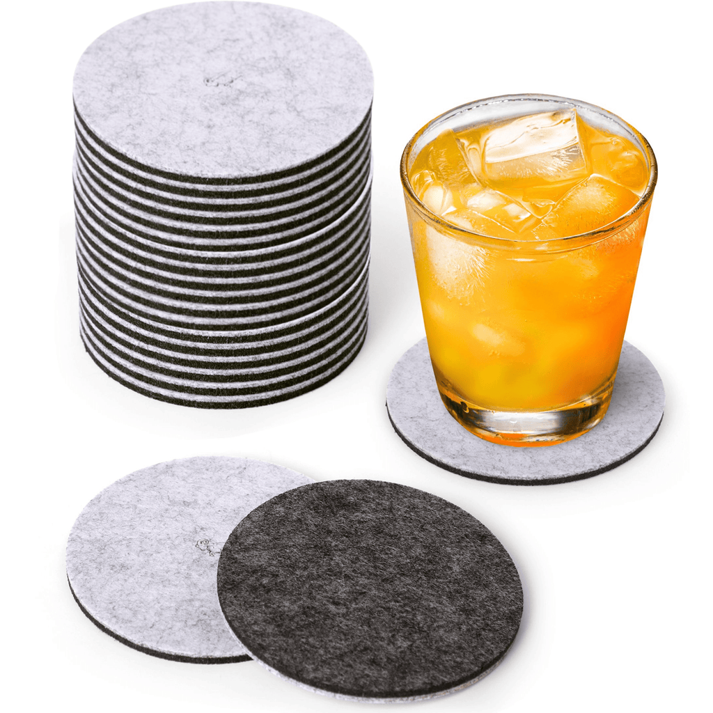 Premium Felt Coasters for Drink Set of 18 Pcs - (Round)