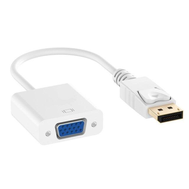 DP to VGA Video Adapter 1080p Thunderbolt DP to VGA Cables Compatible with Computer, Desktop, Laptop, PC, Monitor, Projector,