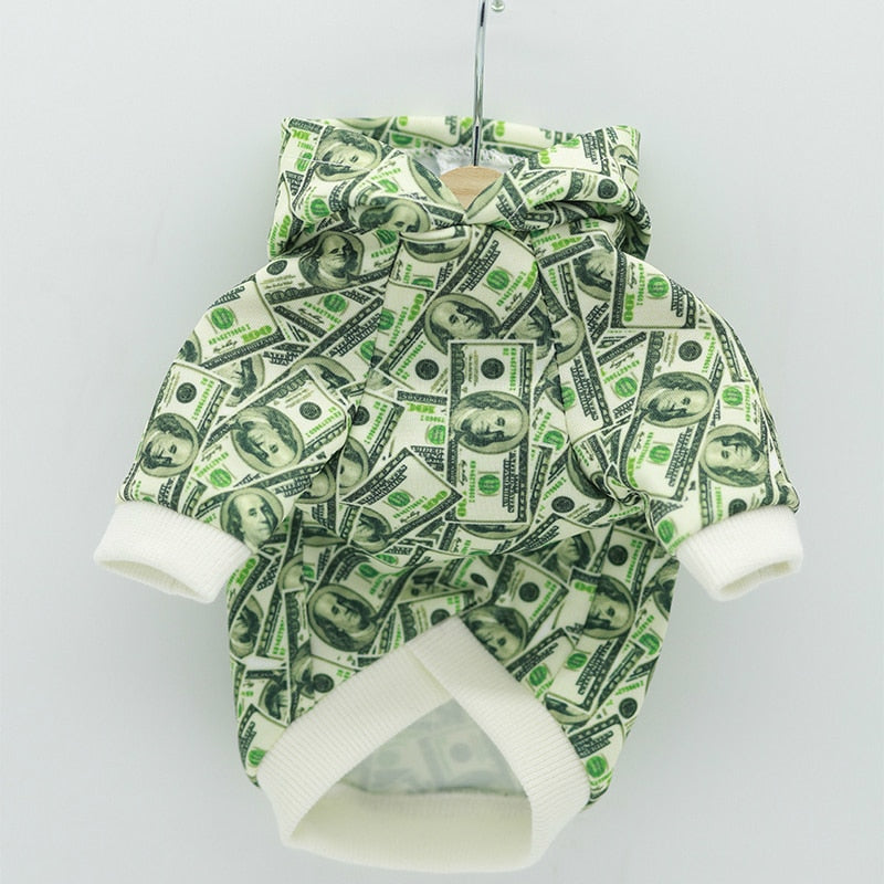 Money Print Dog Hoodie