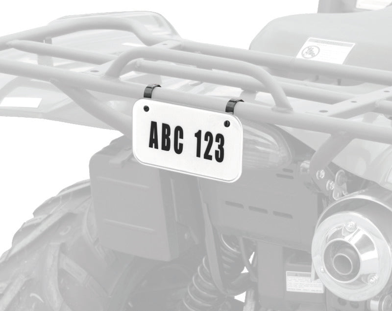 QuadBoss, QuadBoss ATV License Plate Kit - White with Numbers, Letters, and Mounting Clamps