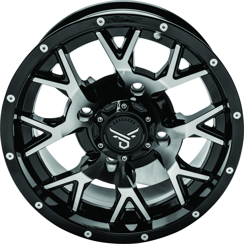 QuadBoss, QuadBoss Barbwire 15x7 Aluminum Wheel with Machined Finish – Part Number 608578
