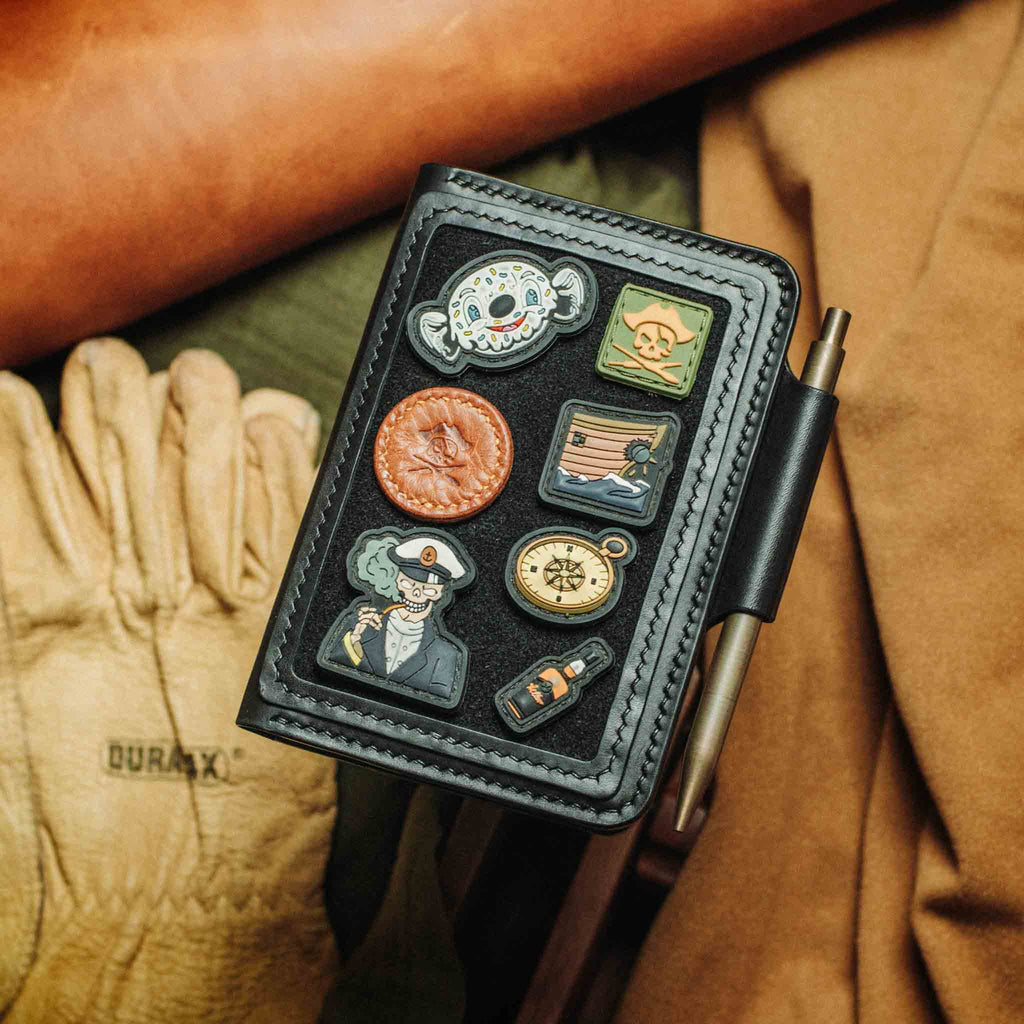 Pirate Goods Quartermaster v2 Passport Wallet – Leather Travel EDC Organizer with Velcro Panel & Field Notes Holder