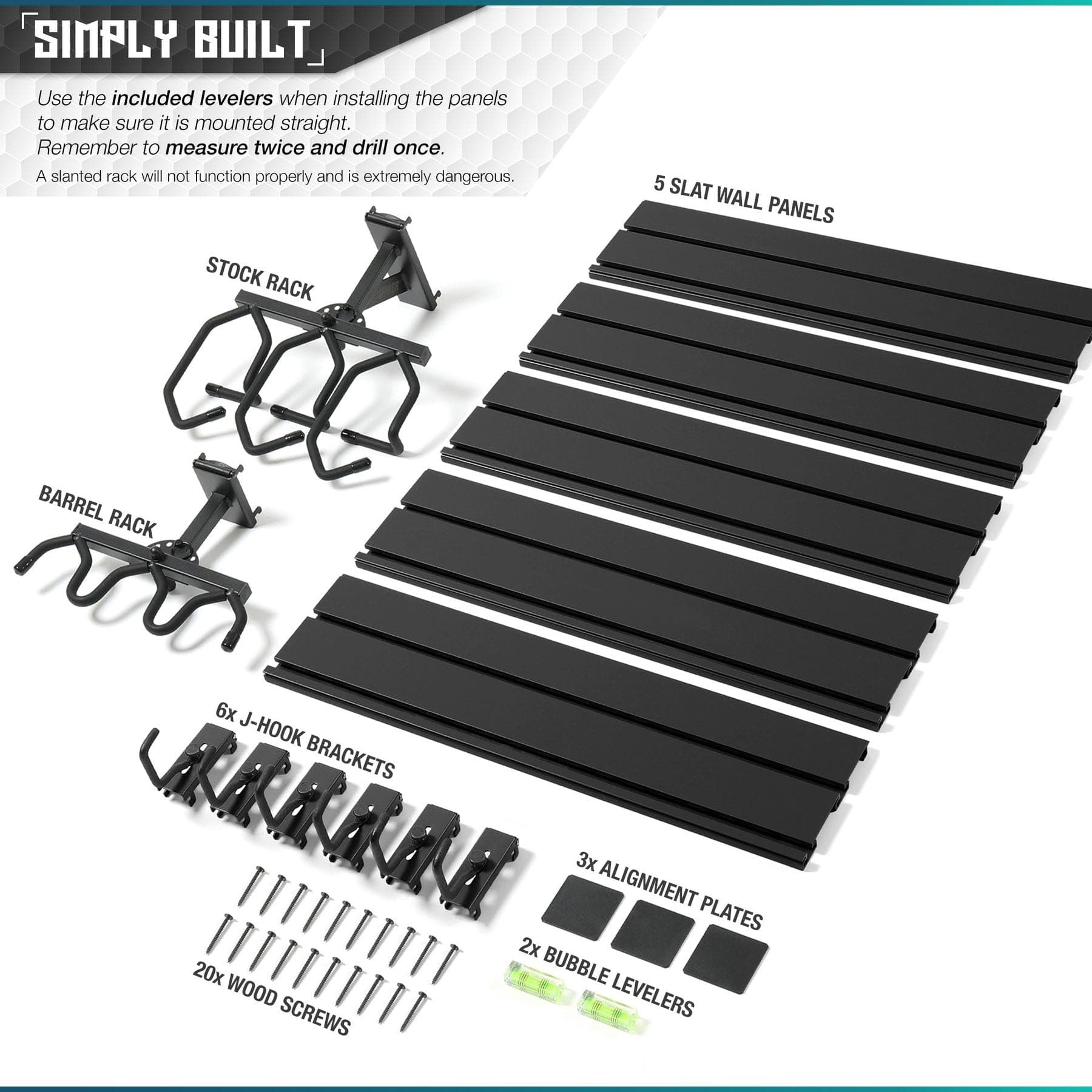 Wall Rack System - 5 Panel and Attachments