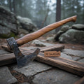 Real Forged Viking Combat Tomahawk bearded axe hatchet With Rose Wood Handle