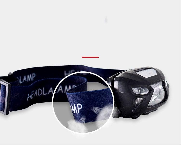 Rechargeable Adjustable  LED USB Headlight Powerfull Elastic High Lumens Headband Headlamp Motion Sensor Flashlight For Adults Kids Running Camping Hiking Camping