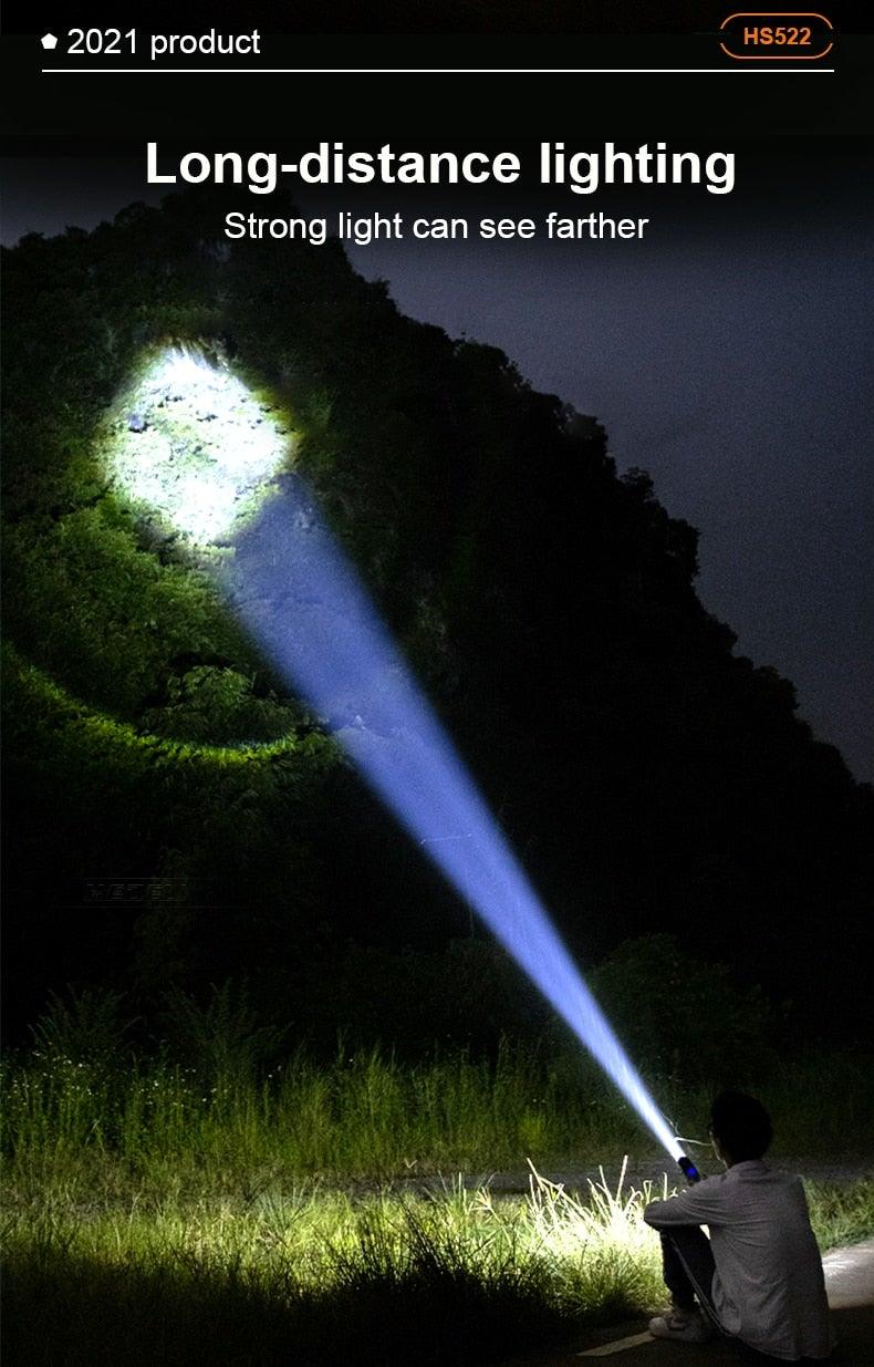 Rechargeable LED Flashlights High Lumens Waterproof Zoomable Super Bright Tactical Flashlight Powerful  USB LED CREE Flashlight  Hand Lamp For Hiking Camping Household Outdoor Sport