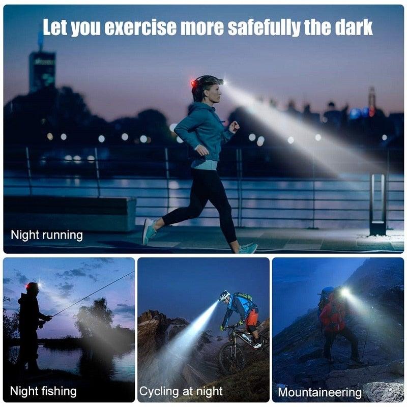 Rechargeable Ultra-bright High Lumen LED Headlamp Hands-Free USB Zoomable Headlight Waterproof  Super Bright Head Lights For Fishing Camping Hiking Riding JoggingTorch Flashlight