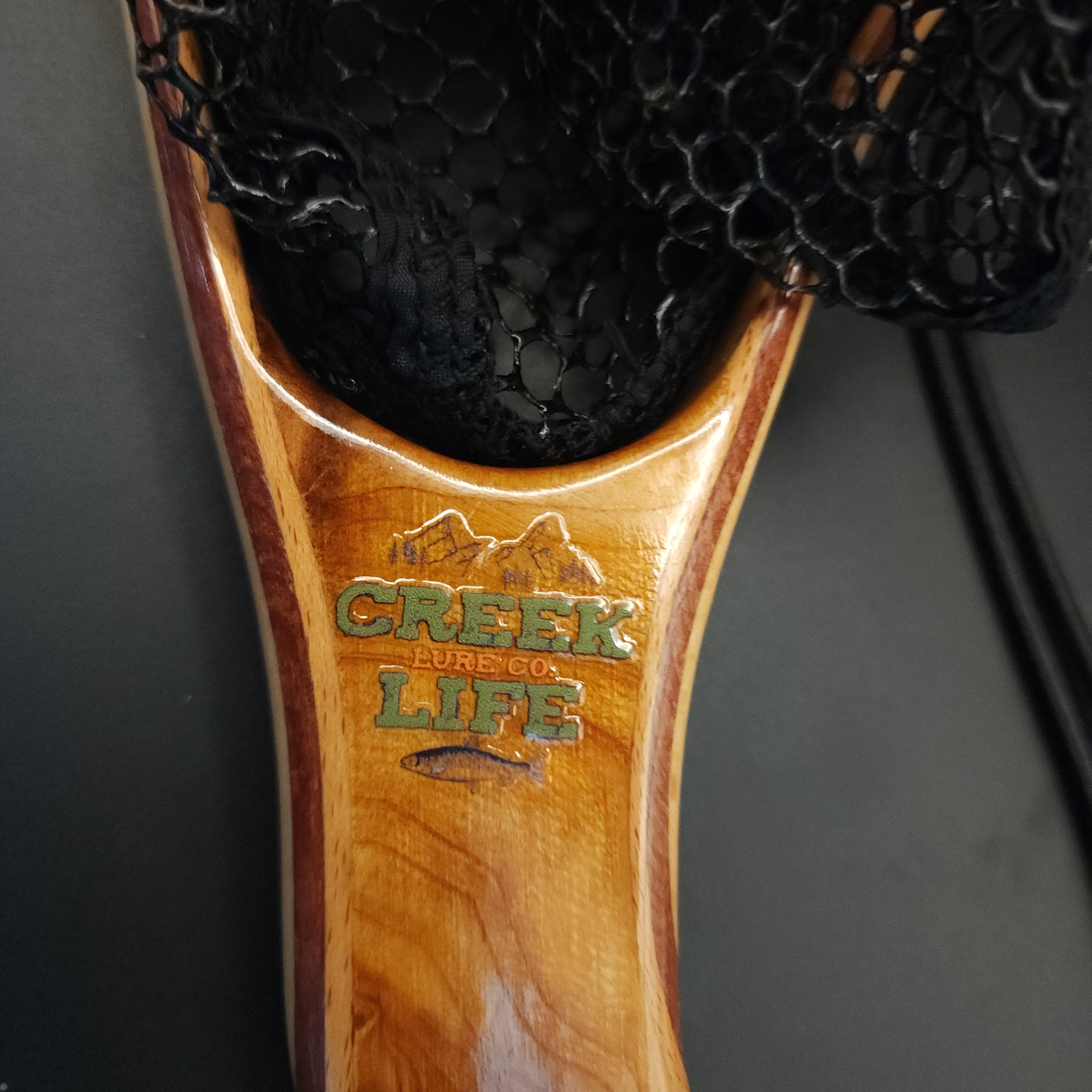 The "Critter Getter"  Wood w/ Rubber Coated Landing Net