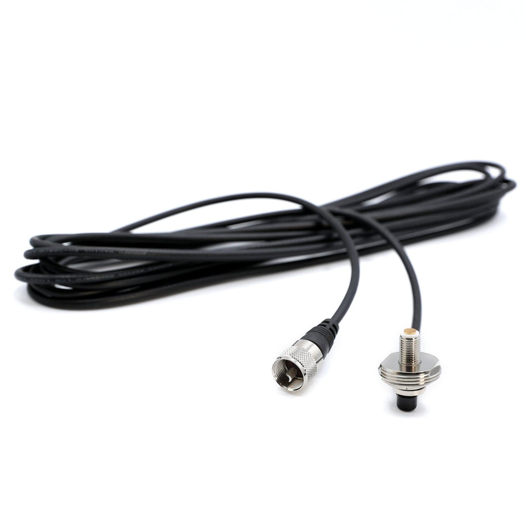 Rugged Radios 17 Ft Antenna Coax Cable with 3/8" NMO (TM) Thick Mount
