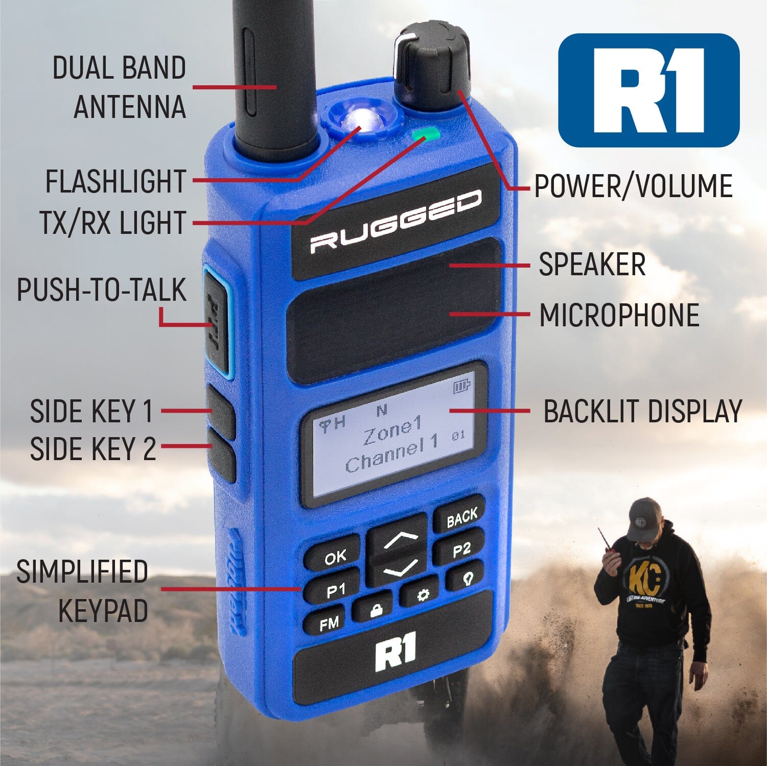 Rugged Radios 2 PACK - R1 Business Band Digital Analog Handheld Radio - By Rugged Radios