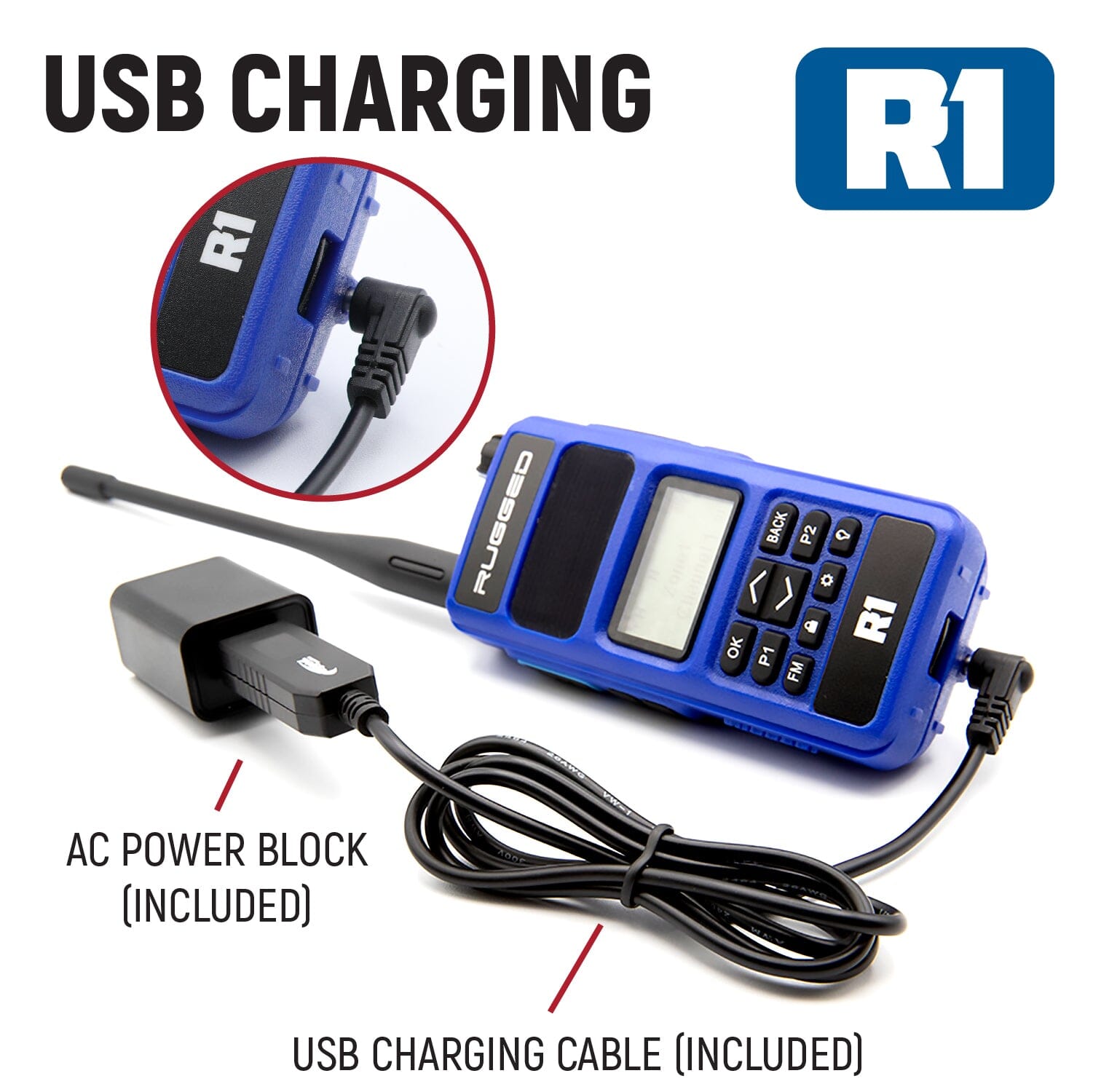 Rugged Radios 2 PACK - R1 Business Band Digital Analog Handheld Radio - By Rugged Radios