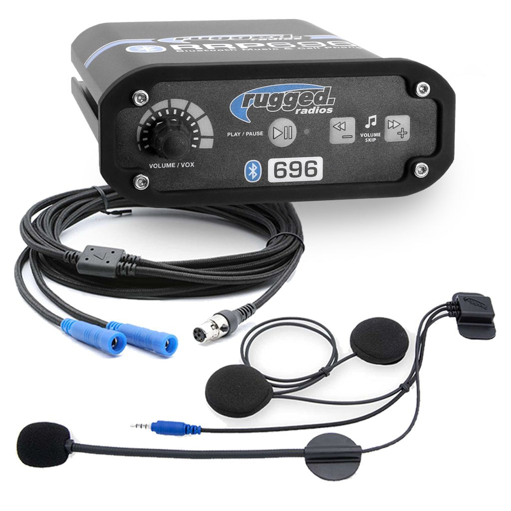 Rugged Radios 2 Person - RRP696 Gen1 Bluetooth Intercom with Super Sport Cables and Helmet Kits