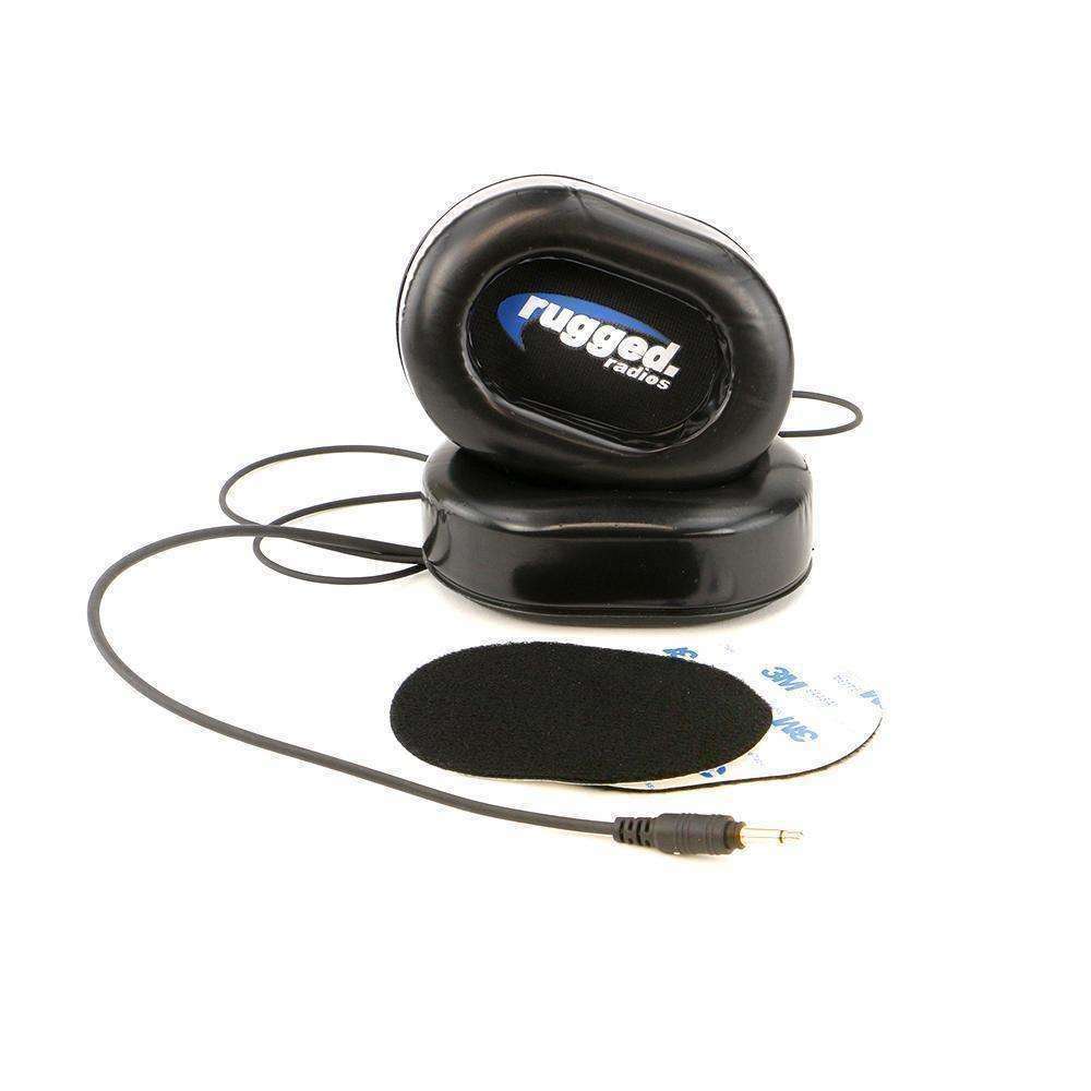 Rugged Radios Alpha Audio Speaker Pods - Velcro Mounting and Gel Ear Pods - Stereo & Mono 3.5mm