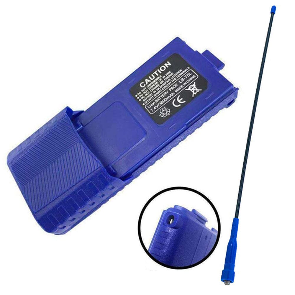 Rugged Radios BUNDLE - Long Range Upgrade for Rugged V3 , RH5R Handheld Radios - Long Range Antenna and XL Battery