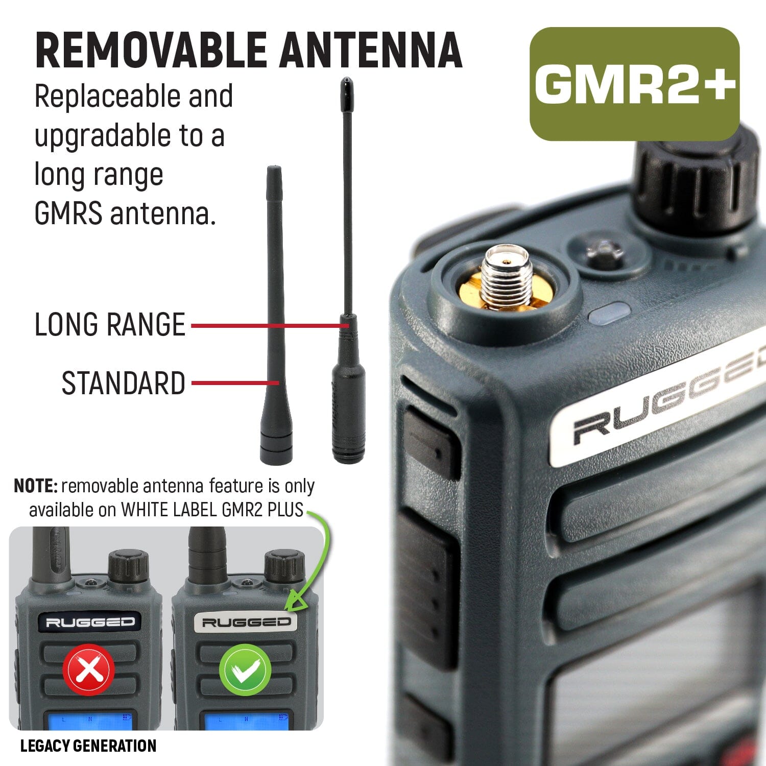 Rugged Radios BUNDLE - Rugged GMR2 PLUS GMRS and FRS Two Way Handheld Radio with Hand Mic