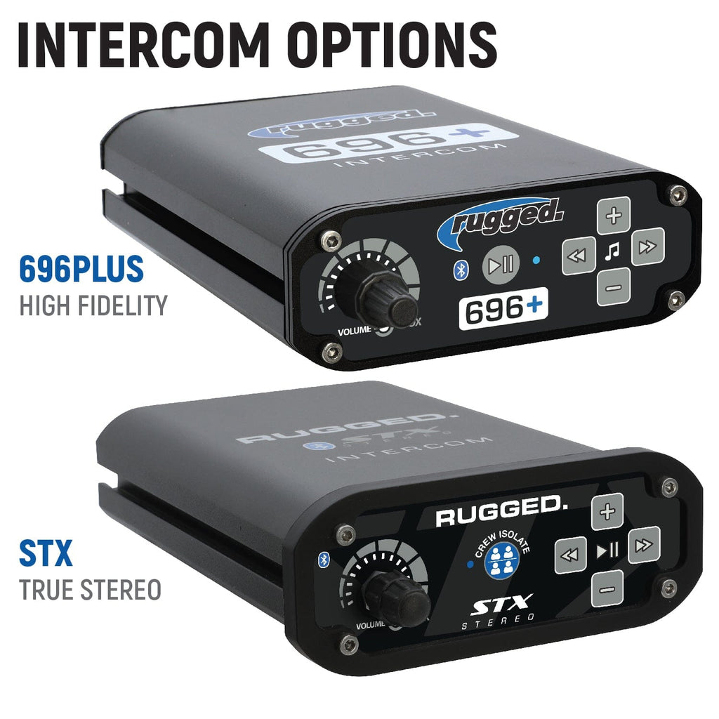 Rugged Radios Can-Am Commander and Maverick Complete Communication Kit with Bluetooth Intercom and 2-Way Radio - Glove Box Mount