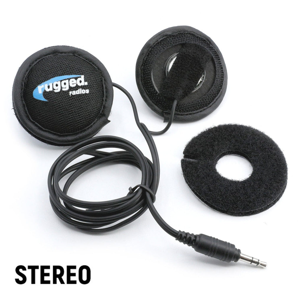 Rugged Radios Velcro Mount Helmet Speakers - Mono and Stereo