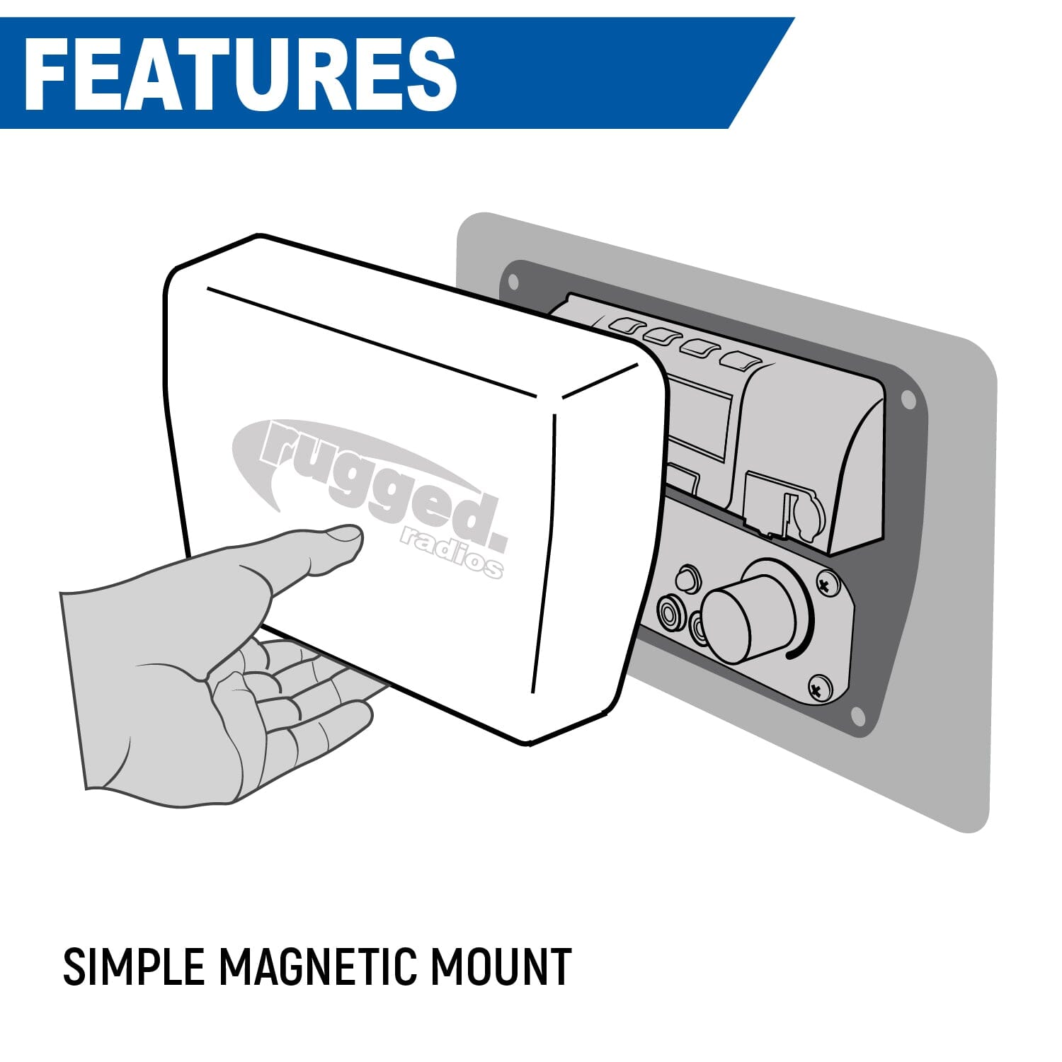 Rugged Radios Magnetic Radio & Intercom Cover for Rugged Radios Multi Mount Insert