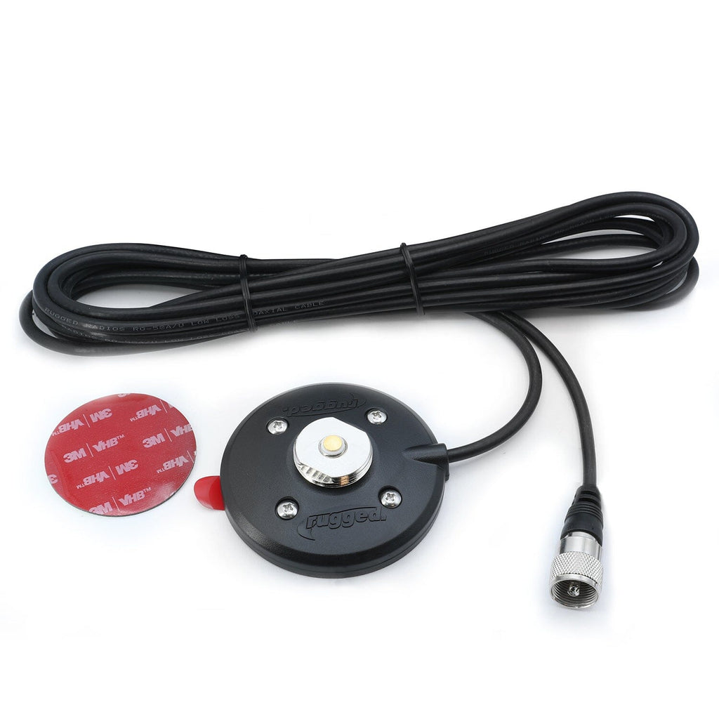 Rugged Radios NMO - Adhesive Antenna Mount with 15' Coax Cable