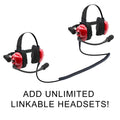 Rugged Radios PAIR - H80 Track Talk Linkable Intercom Headsets - Bring The Conversation To The Circle Track NASCAR event