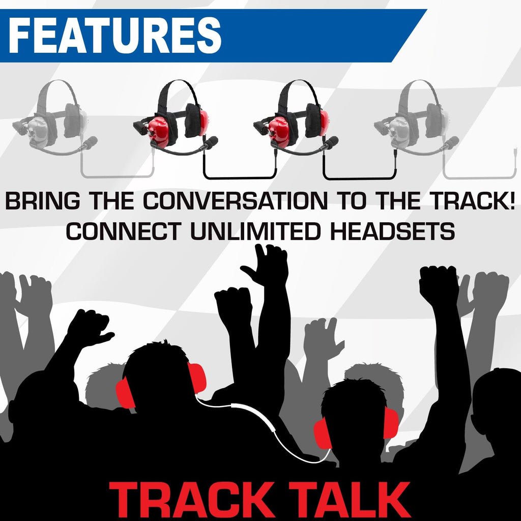 Rugged Radios PAIR - H80 Track Talk Linkable Intercom Headsets - Bring The Conversation To The Circle Track NASCAR event