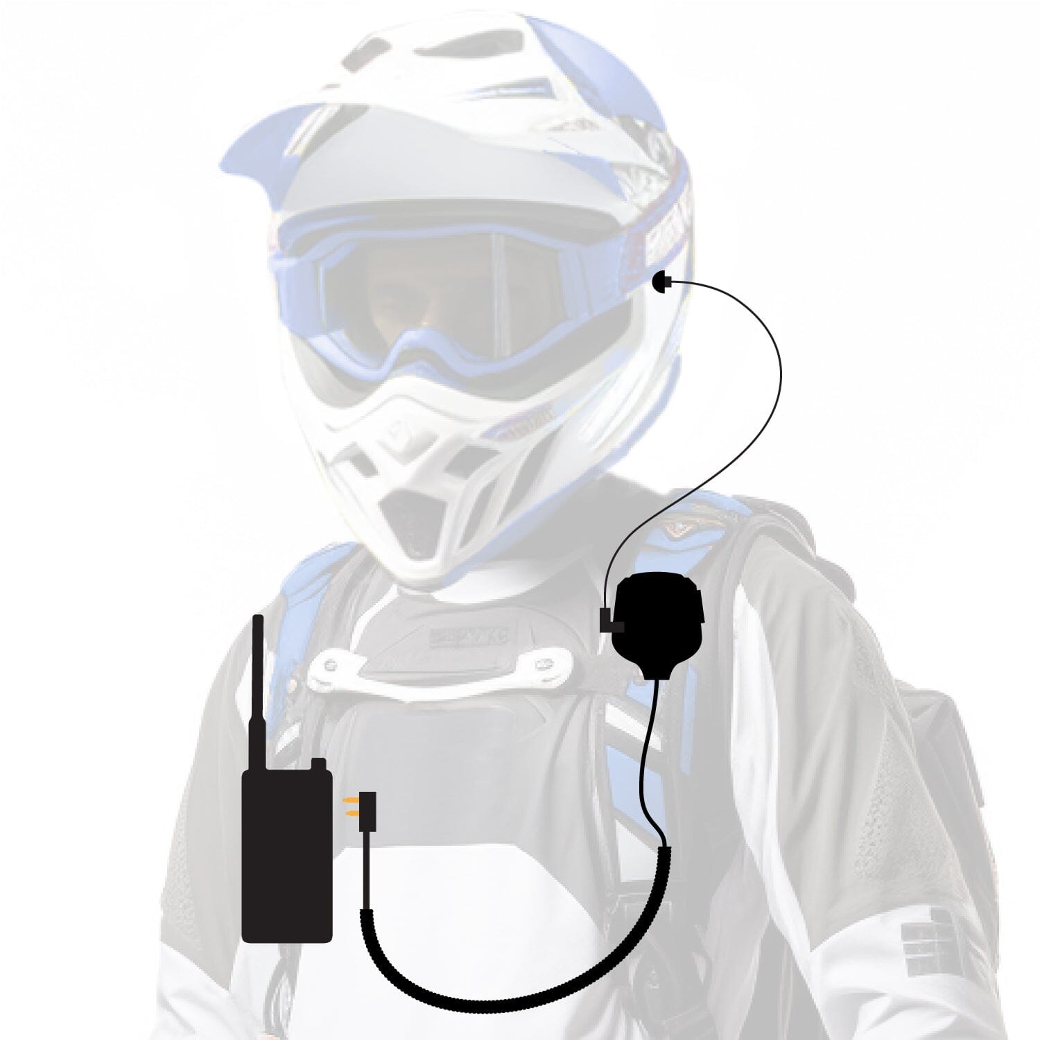 Rugged Radios PATROL Moto Kit - Ear Piece and Hand Mic
