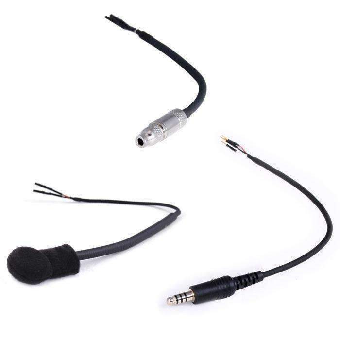Rugged Radios Peltor Straight Cord Helmet Kit with Flex Boom Mic, 3.5mm Earbud Jack & 4C Plug