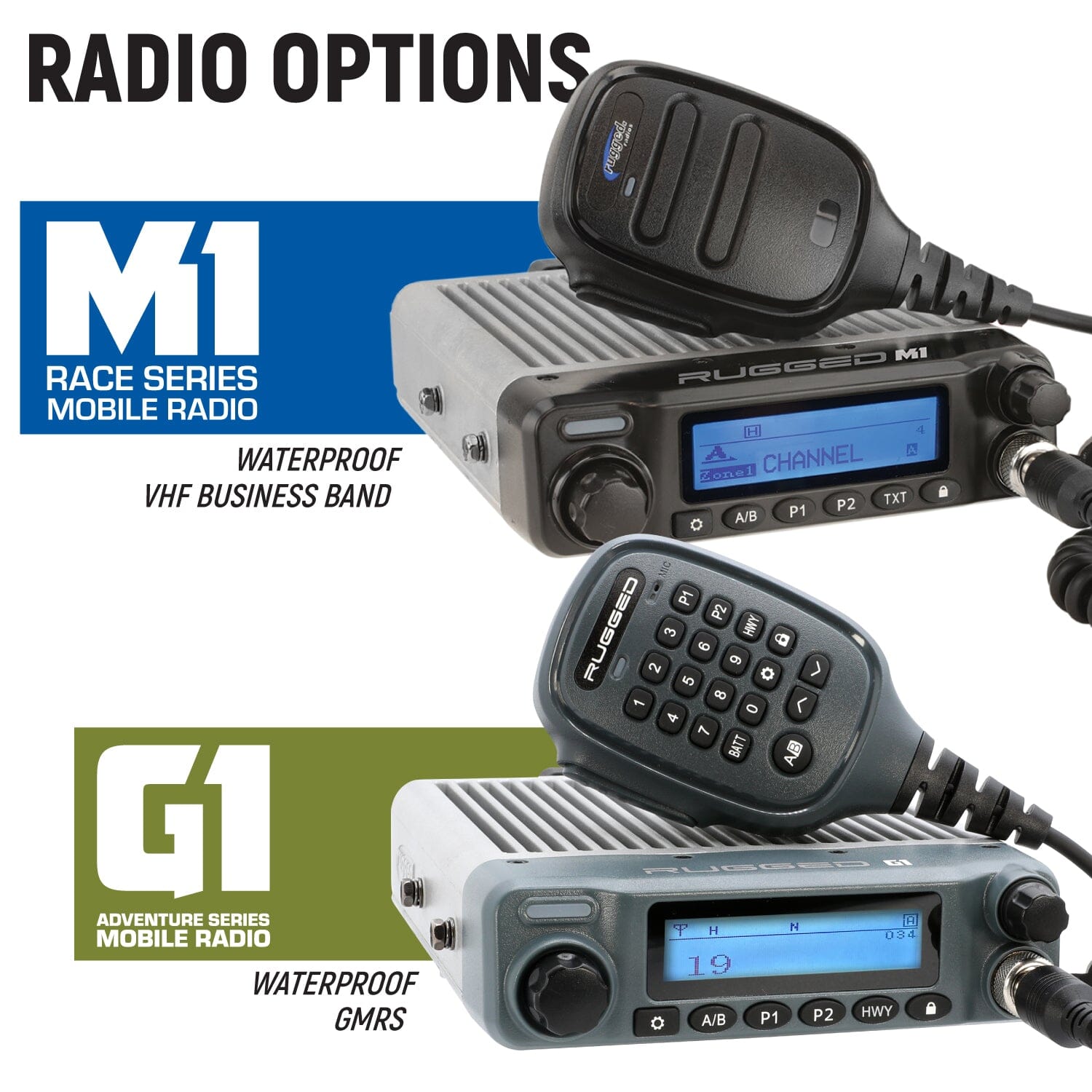 Rugged Radios Polaris RZR PRO XP - Turbo R - Pro R - Complete Communication Kit with Bluetooth Intercom and 2-Way Radio