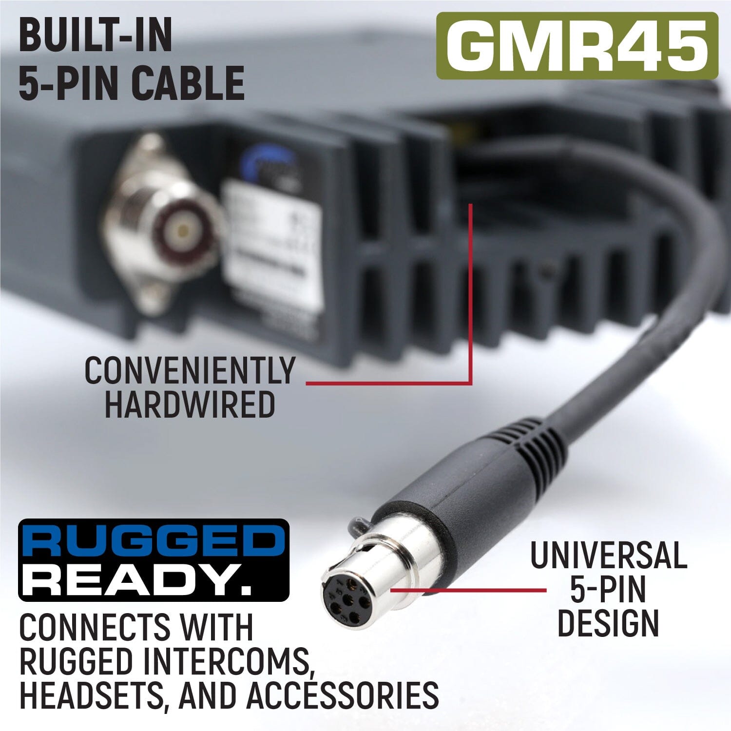 Rugged Radios Radio Kit - GMR45 High Power GMRS Band Mobile Radio with Antenna