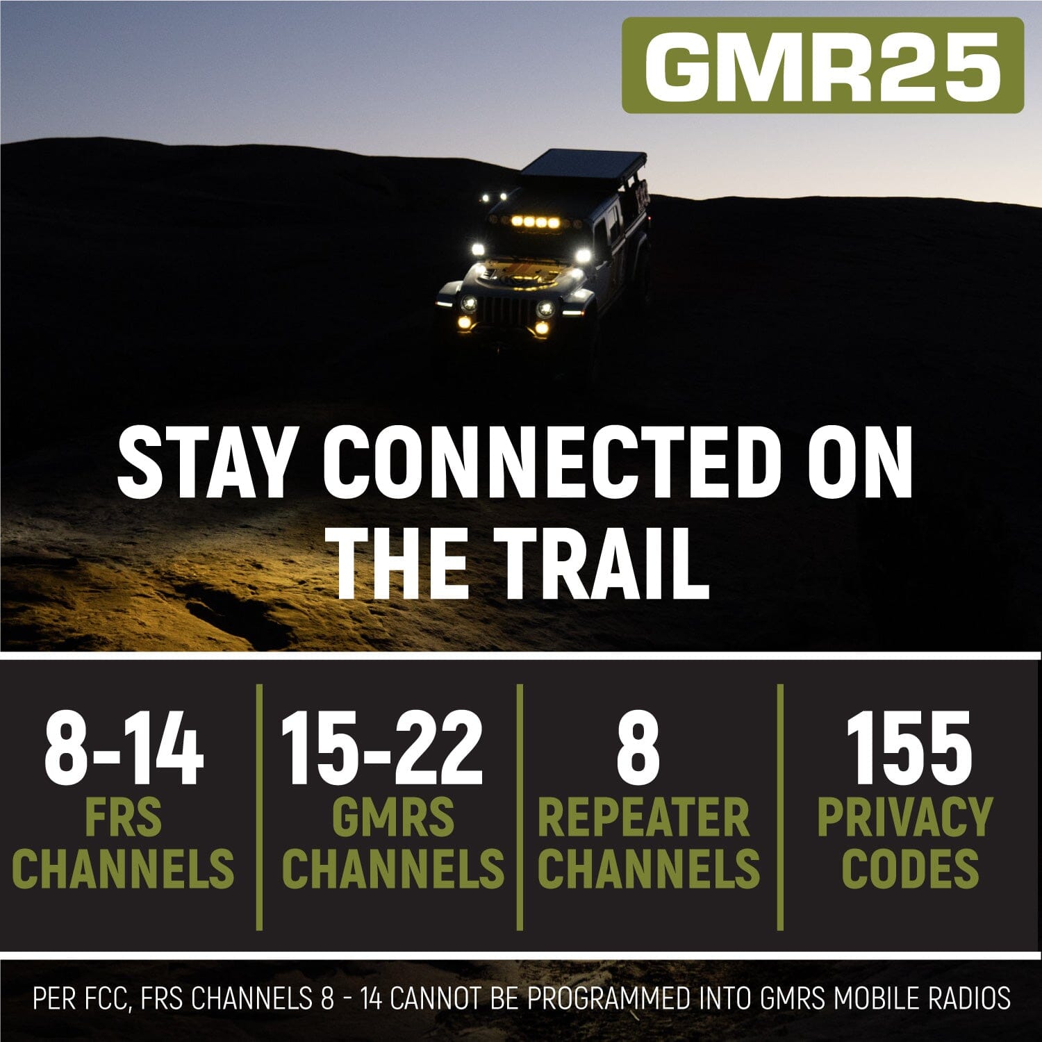 Rugged Radios Radio Kit Lite - GMR25 Waterproof GMRS Mobile Radio with Stealth Antenna