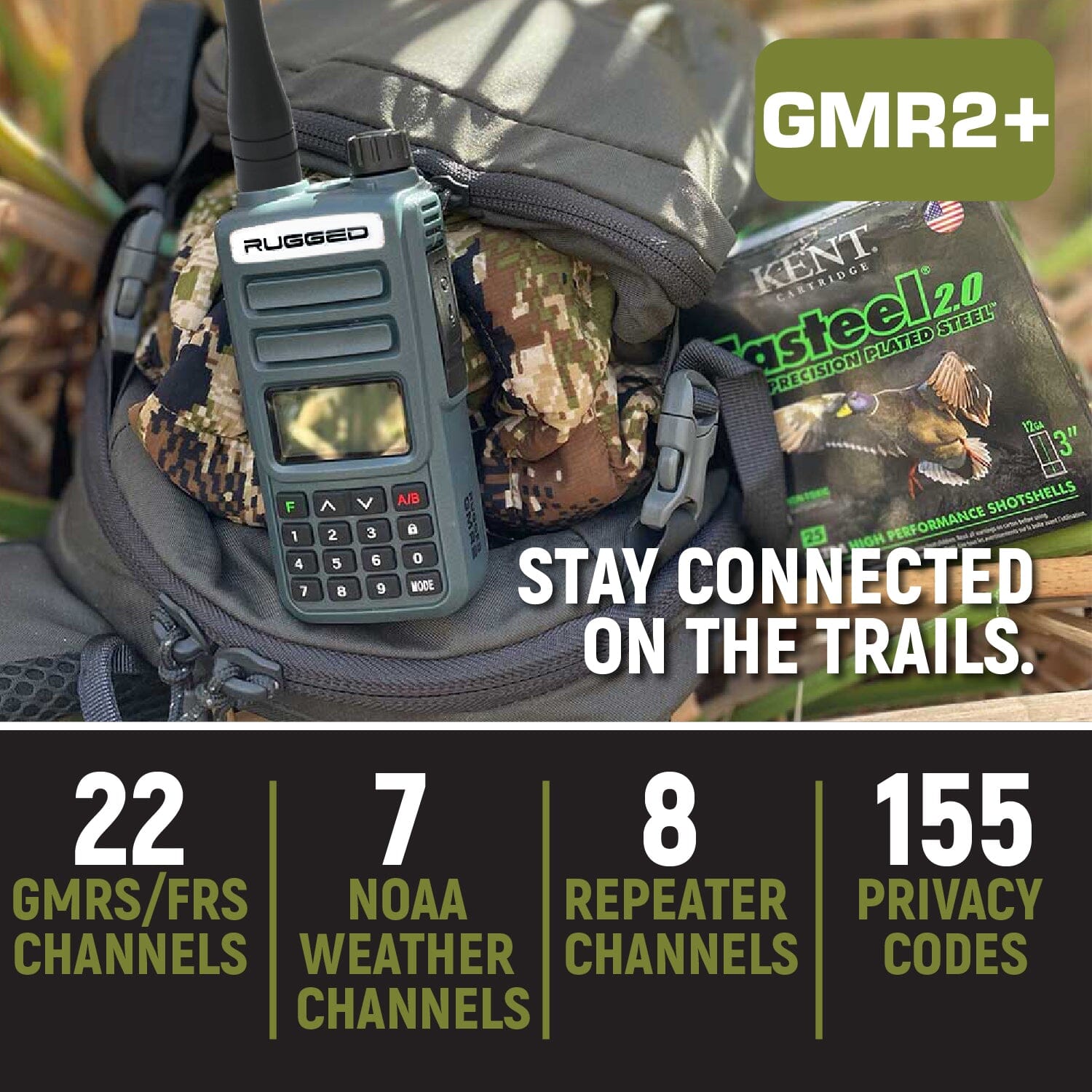 Rugged Radios Rugged GMR2 PLUS GMRS and FRS Two Way Handheld Radio