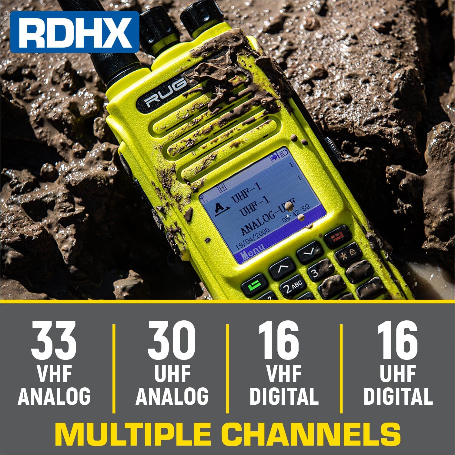 Rugged Radios Rugged RDH-X Waterproof Business Band Handheld - Digital and Analog