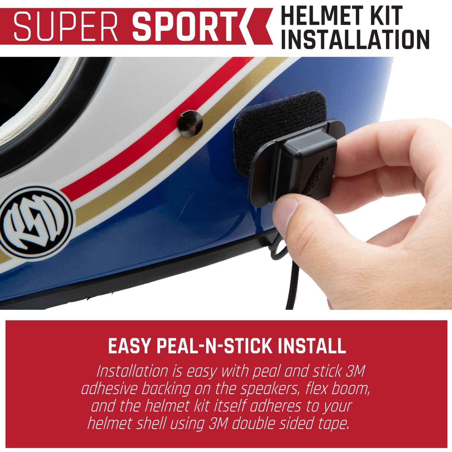 Rugged Radios SUPER SPORT Complete Motorcycle Communication Kit with Lightweight SPORT Cables