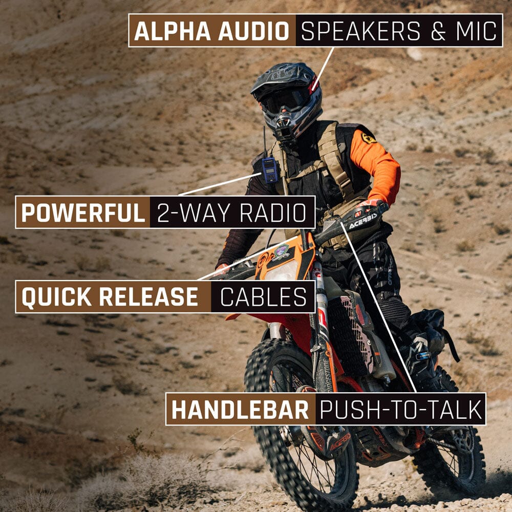 Rugged Radios SUPER SPORT Complete Motorcycle Communication Kit with Lightweight SPORT Cables