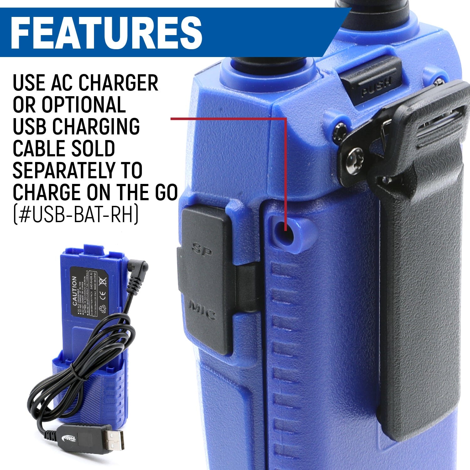 Rugged Radios V3 / RH5R Handheld Radio High Capacity 3800mAH Battery