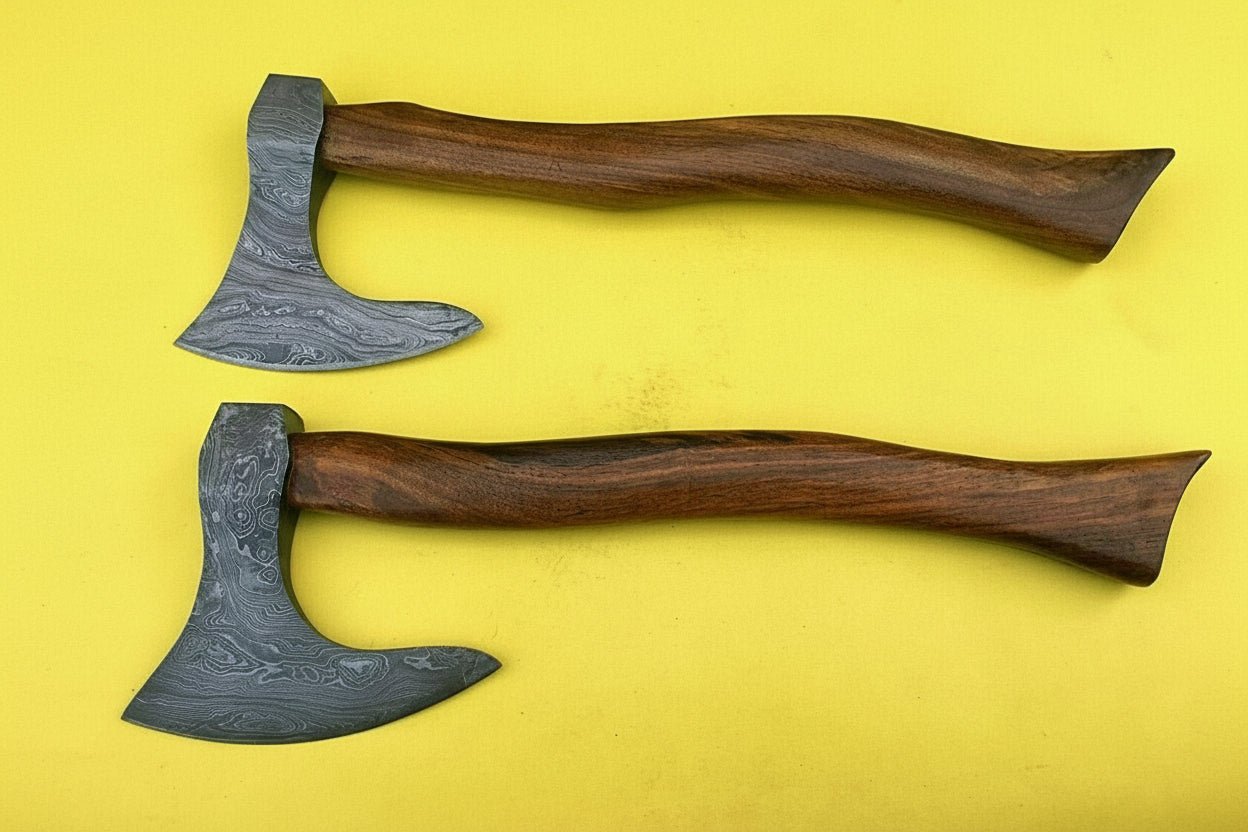 Set of Two Bearded Axes 20 Inch Curved Handles