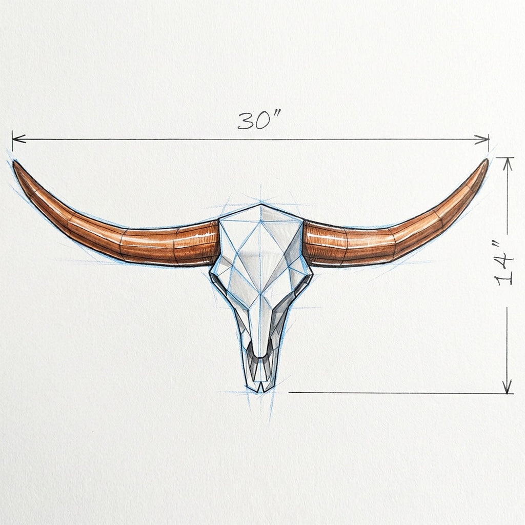 Low Poly Steer Horns and Skull