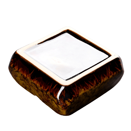 Square Glossy Ceramic Ashtray + Flameless Lighter (WHITISH)
