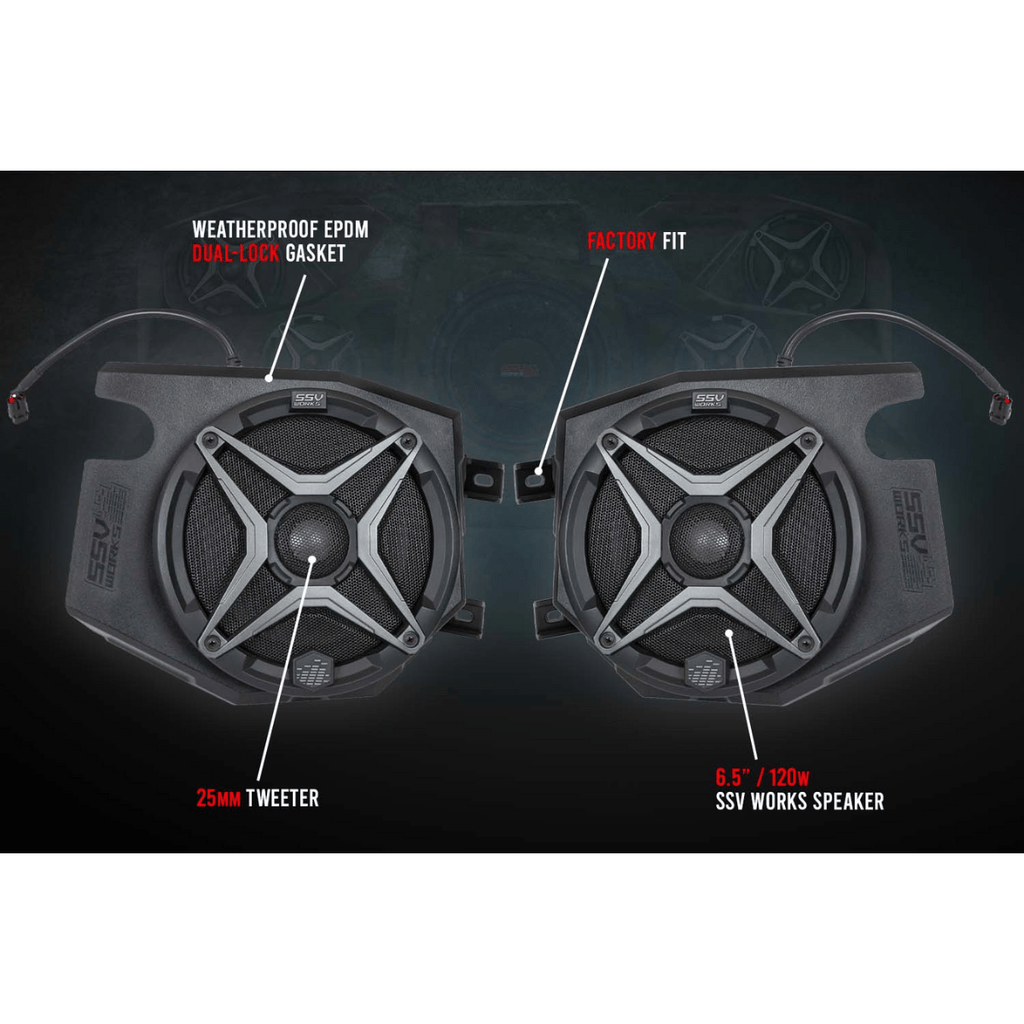 SSV Works 2 Speaker Plug & Play Kit for Ride Command for 19-22 Polaris RZR